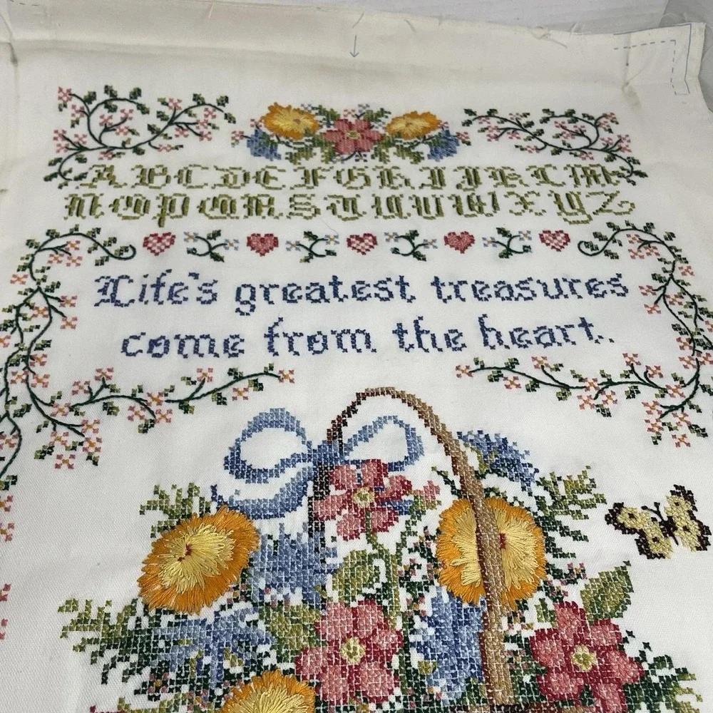 Dimensions Embroidery Cross Stitch 1988 Alphabet Floral Greatest Treasure READ